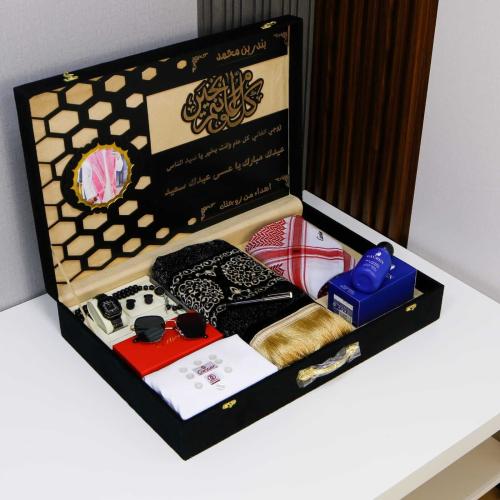 بوكس صلاة هدية رجالي مخصص ببرواز سداسي ومسبحة منقو...