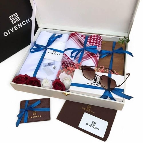 بوكس هدية رجالي أنيق | شماغ قماش نظارة ومحفظة بتصم...