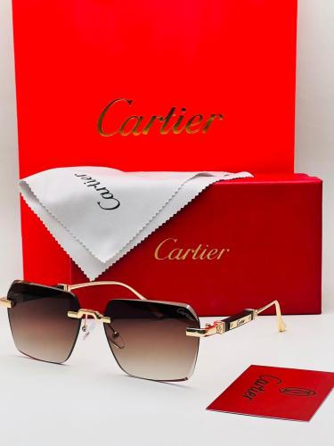 نظارة شمسية رجالية إطار ذهبي - عدسات متدرجة (بني/ر...