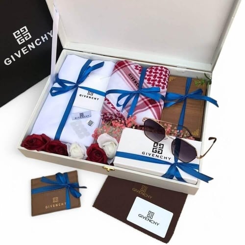 بوكس هدية رجالي أنيق | شماغ قماش نظارة ومحفظة بتصم...