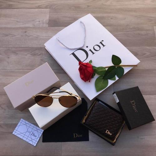 طقم هدايا رجالي فاخر | نظارة شمسية ومحفظة جلدية