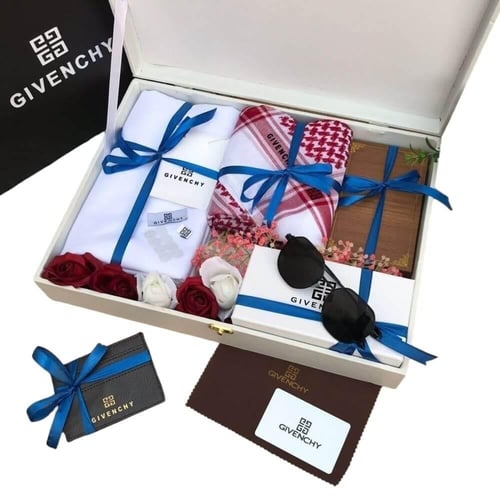 بوكس هدية رجالي أنيق | شماغ قماش نظارة ومحفظة بتصم...