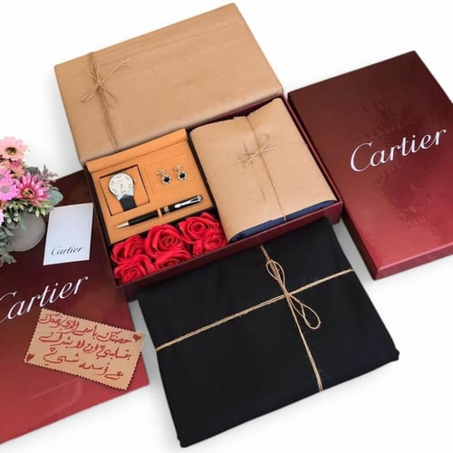 هدية راقية للرجل | بوكس فاخر مع قماش وإكسسوارات فخ...