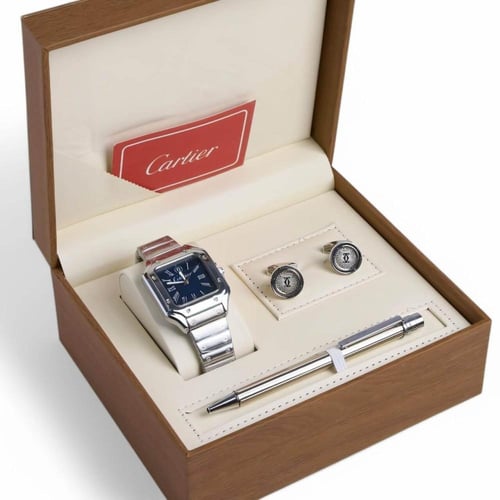 طقم هدايا رجالي فاخر: ساعة، قلم، وكبك بتصاميم أنيق...