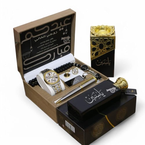 طقم فاخر للرجل العصري | ساعة، ميدالية، وعطر بنحت ا...