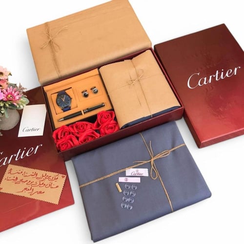 هدية راقية للرجل | بوكس فاخر مع قماش وإكسسوارات فخ...