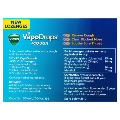 Vicks Vapo Drop Orange Menthol Lozenge 36