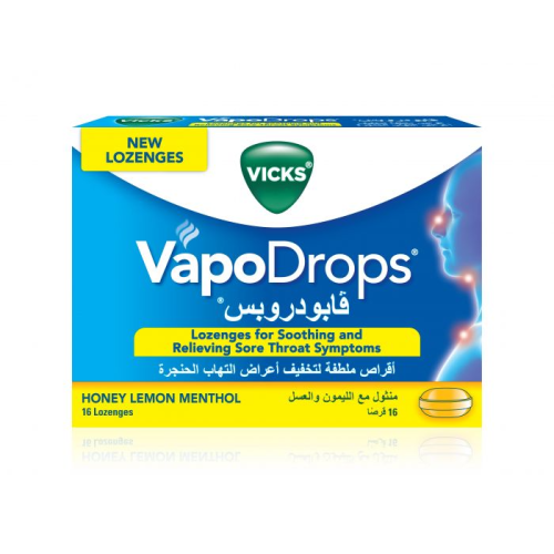 Vicks VapoDrops Honey Lemon & Menthol Lozenge 16