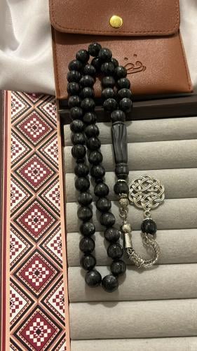 Gray marbled plastic prayer beads