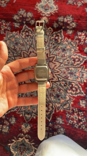 ساعة كاسيو دبل تايم"جلد"