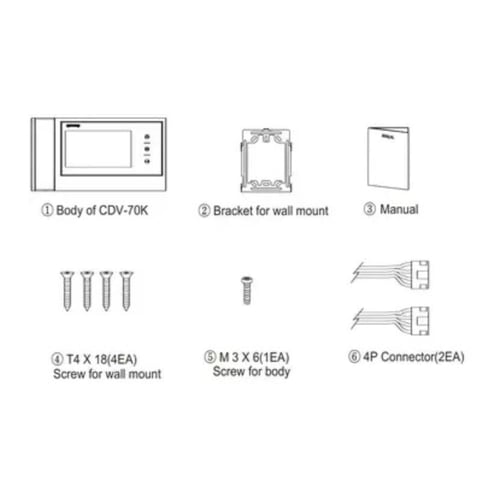 شاشة ملونه 7 بوصة بسماعة يد يتم ربطها بكاميرتين وش...