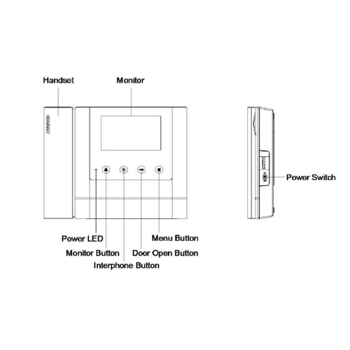شاشة ملونة 4.3 بوصة بسماعة يد يتم ربطها بكاميرتين...