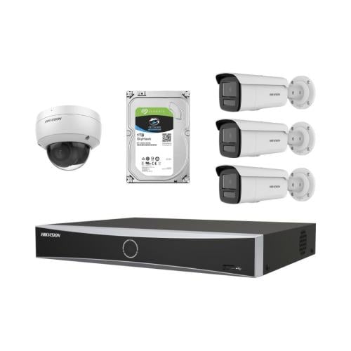 طقم 4 كاميرات عدسة ثابتة 8 ميجا IP من هيكفيجين