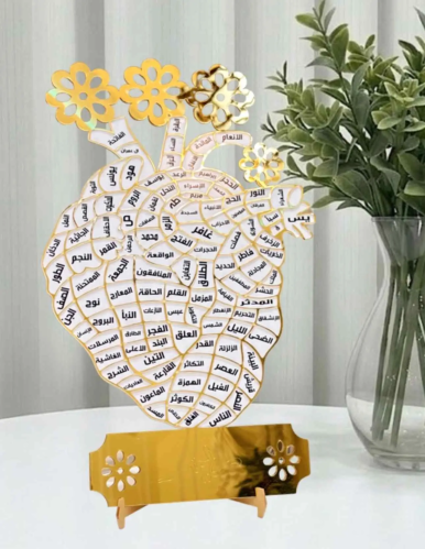 لوح تحفيزي لحفظ وختم القران شكل قلب مخصص بالاسم -...