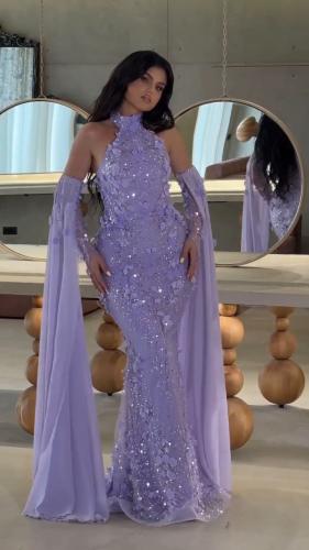 فستان سهره باكمام طويله