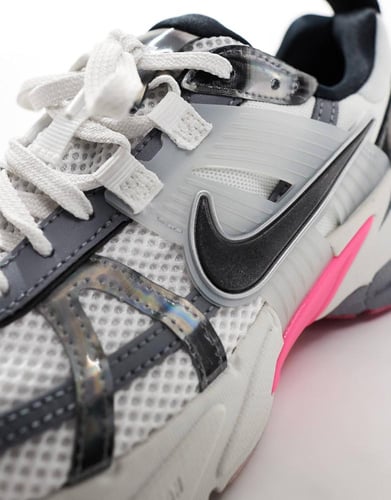 Nike V2K Run unisex sneakers in silver and pink