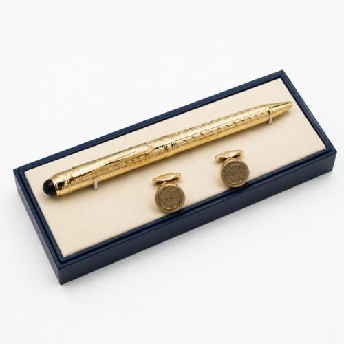 قلم وكبك اللون ذهبي