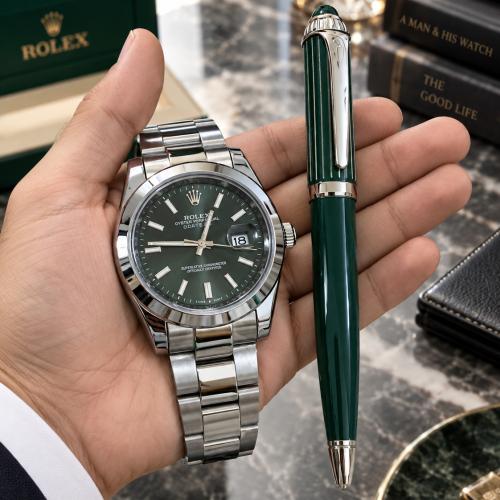 ساعة رولكس ROLEX مع قلم هدية