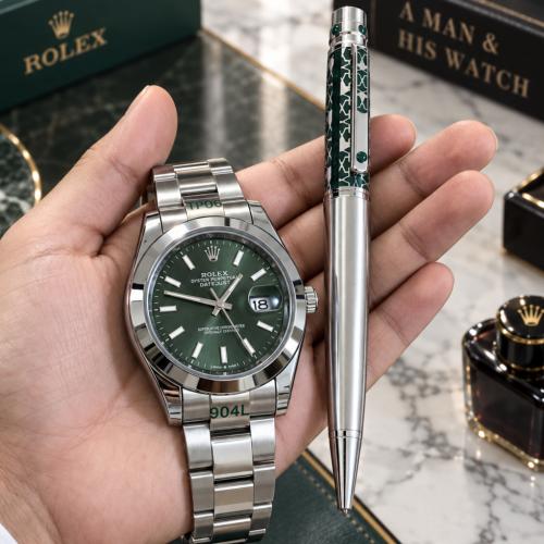 ساعة رولكس ROLEX مع قلم هدية