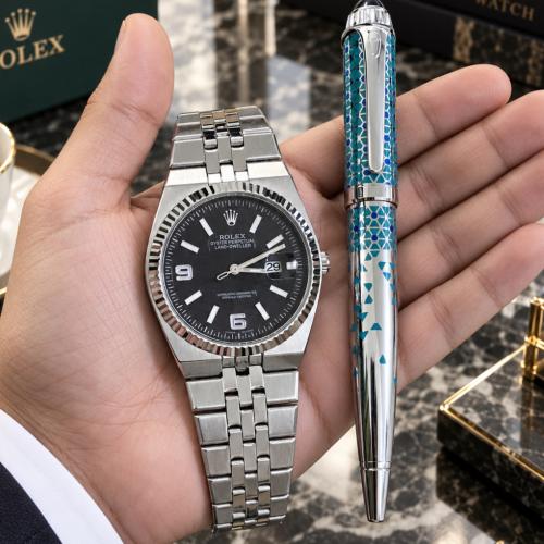 ساعة رولكس ROLEX مع قلم هدية