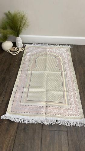 سجاده تركيه بحمايه سفليه - لون وردي