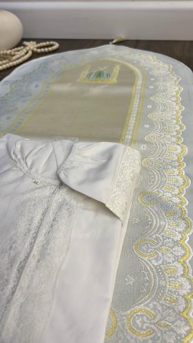 طقم صلاه للأطفال سجاده وجلال صلاه قطن - لون ابيض م...