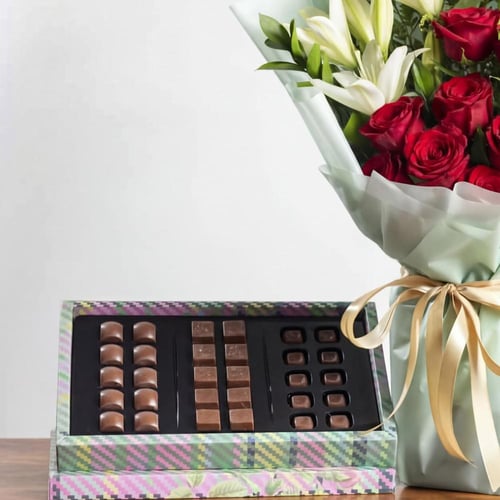 ورد مع شوكولاته