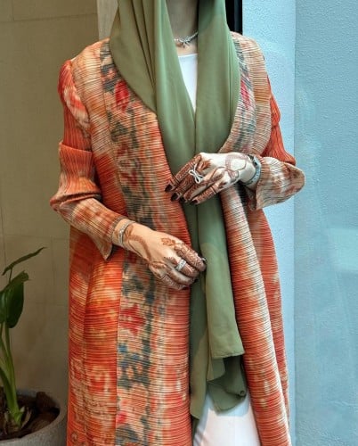 Orange Plissé Abaya