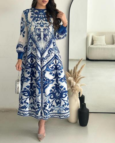 Blue & White Plissé dress