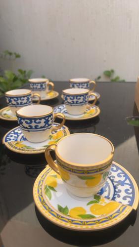 اكواب قهوه برسمة دولتشي صناعه تركيه عدد ٦ حبات