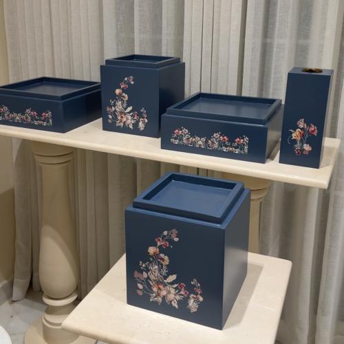 طقم بوكسات خشب 4 قطع ومبخره