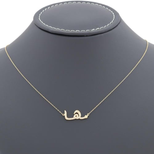 عقد ذهب بالاسم بفصوص الزركون