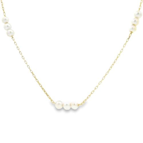 عقد ذهب بحبات اللؤلؤ عيار 18