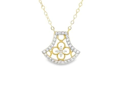 عقد ذهب فخم عيار18 مرصع بالزركون