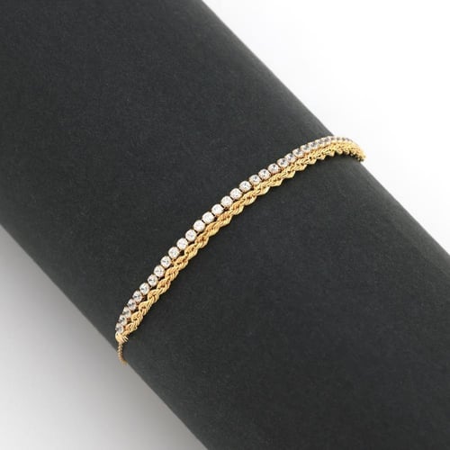 سوارة ذهب مبروم وتنس