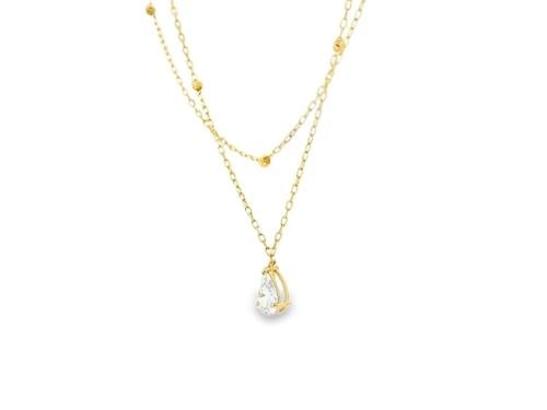 عقد ذهب مرصع بالزركون دورين عيار18