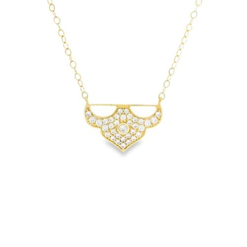 عقد ذهب عيار 18 تصميم الماس مميز