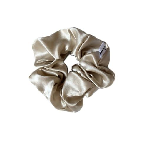 Silk hair ties beige color set of 3 sizes