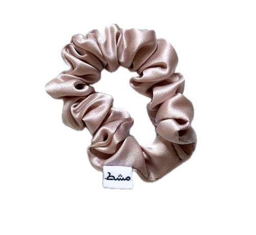 Silk hair ties set light pink color 3 sizes