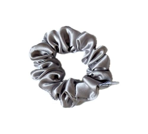 Silk hair tie gray color set of 3 sizes