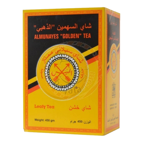 شاي المنيس اسود علبة كرتون ذهبي - خشن 450 جرام