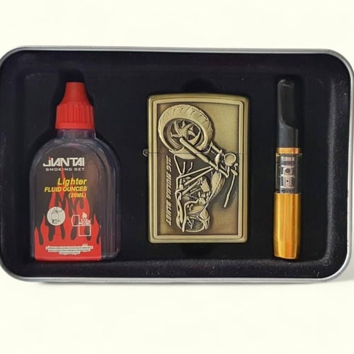 ولاعة فاخر مع زيت تعبئة وملحقات – Smoking Set Bowl...