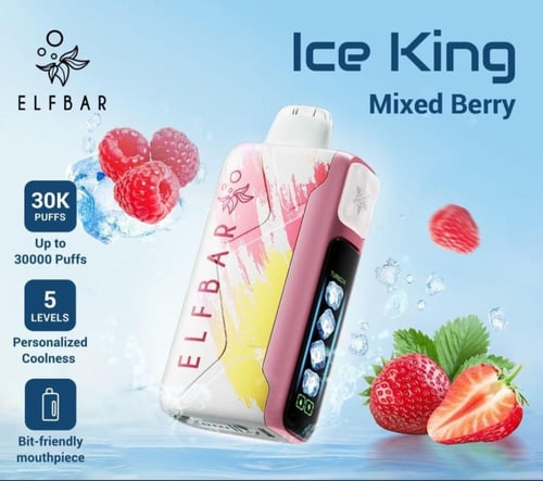 الف بار ايس كينق 30000 سحبة 50نيكوتين 50MGELFBAR I...