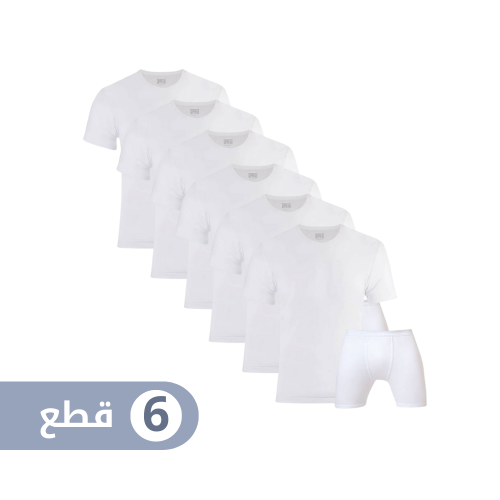 طقم الأصيل نص كم دائري ( ولادي ) (6قطع)