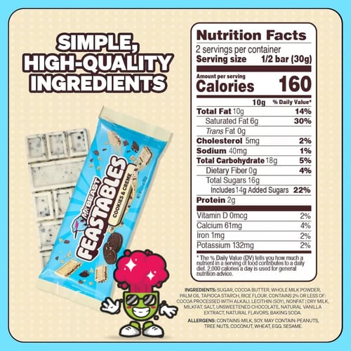 Feastables Mr Beast Cookies and Creme White Chocol...
