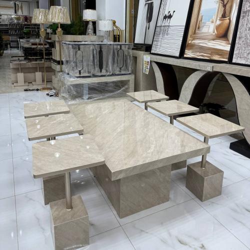 طقم طاولة كنب ٧ قطع