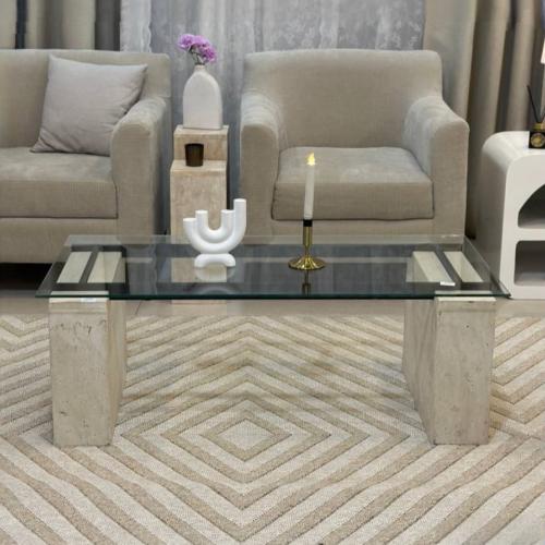 طاولة ضيافة بسطح زجاج