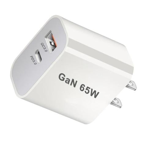 المملكة المتحدة/الاتحاد الأفريقي/الاتحاد الأوروبي/الولايات المتحدة USB C شاحن 65 واط PD 3.0 GaN شاحن نوع C محول الطاقة مع 2-Port ش...