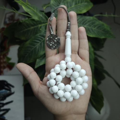 سبحة بكلايت ابيض ملكي طربزونة فضة