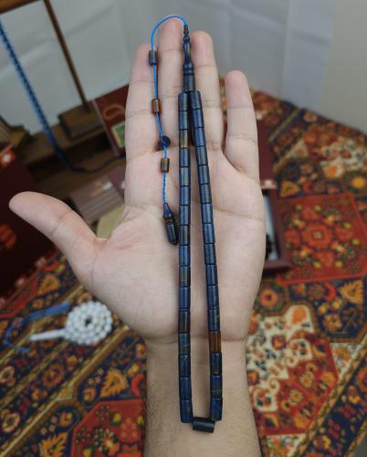 سبحة فاتوران كحلي معرق تمليكة